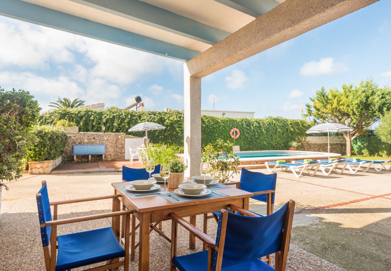 Terraza de la casa para vacaciones Sa Canova en Menorca